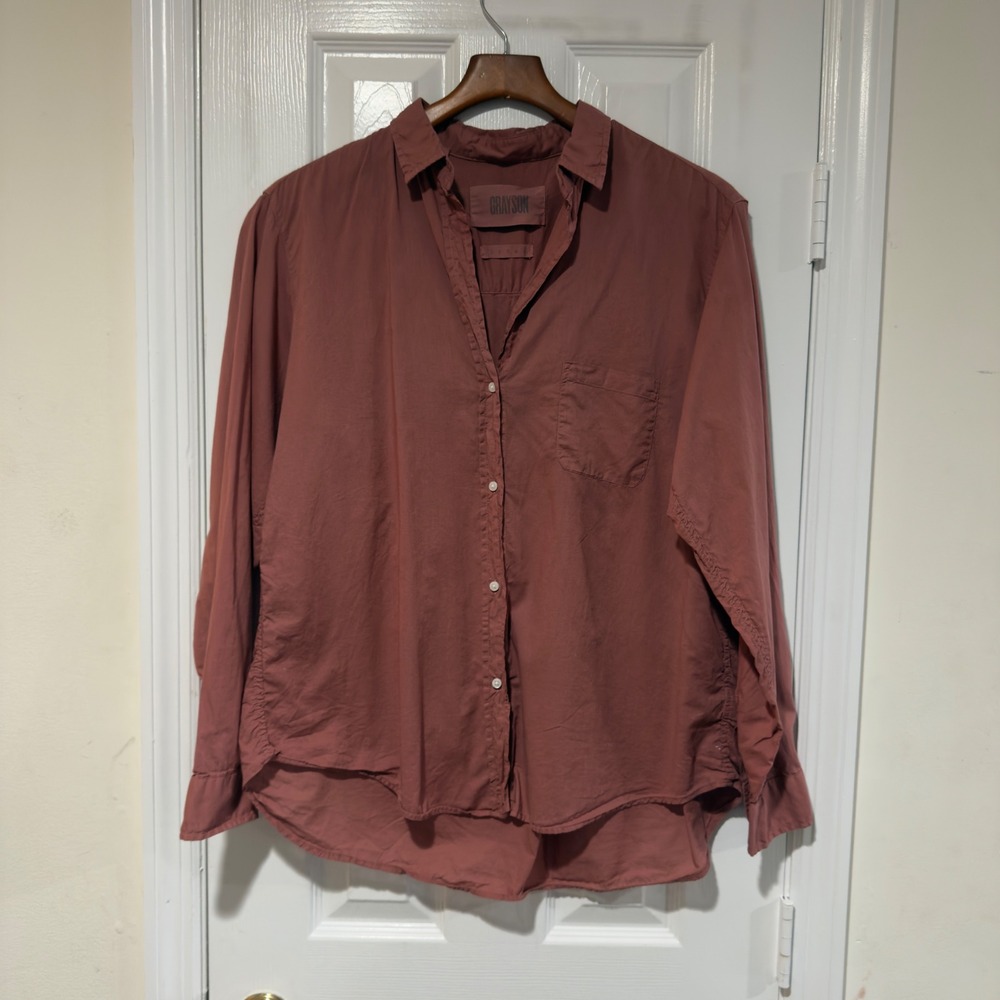 Grayson The Hero Button Up‎ Shirt Rust Brown Cotton Size 5/ XL